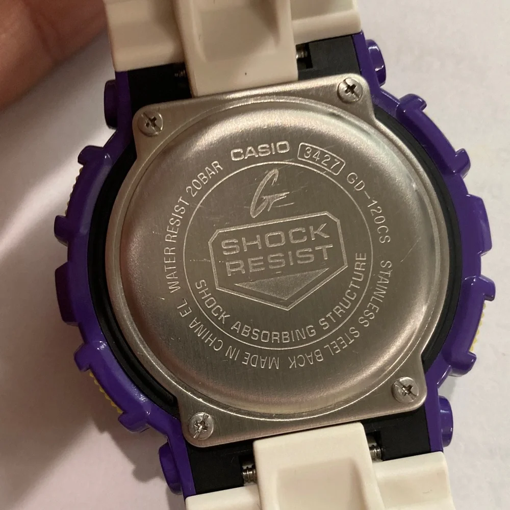 Casio Gshock GD120CS, crazy color series, Lakers colors, working battery
